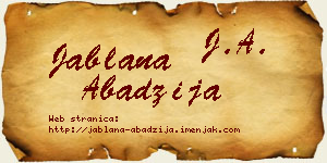 Jablana Abadžija vizit kartica